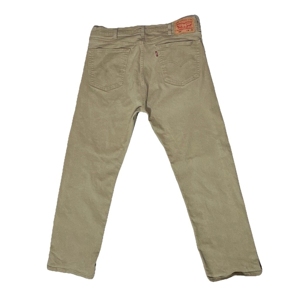 Levis 506 Jeans Mens 38 x 30 Beige Khaki Tan Twill Slim Straight 5 Pocket